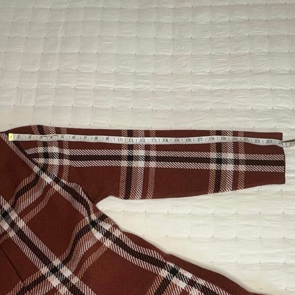 Tahari 3/4 Length Plaid Sweater Wrap Cardigan Women's XL | Rust & Brown | EUC - Picture 12 of 12
